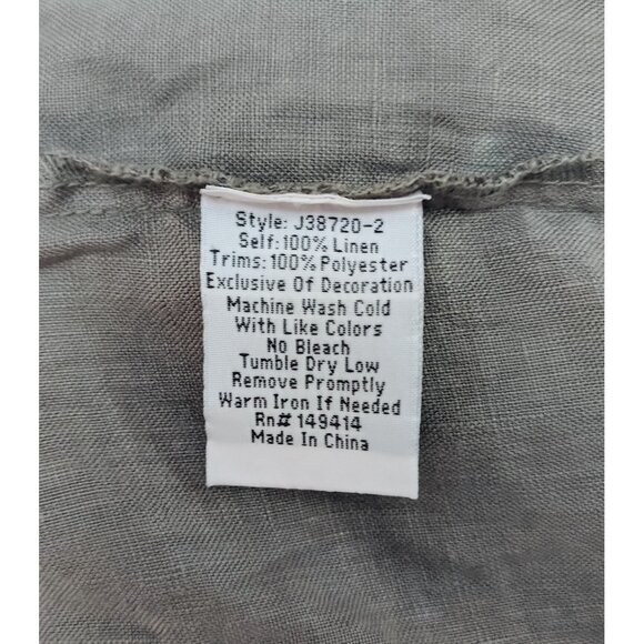 Johnny Was Kemi Embroidered Midi Linen Tank Dress Sz (XL) Taupe Coastal Neutral - Picture 8 of 9